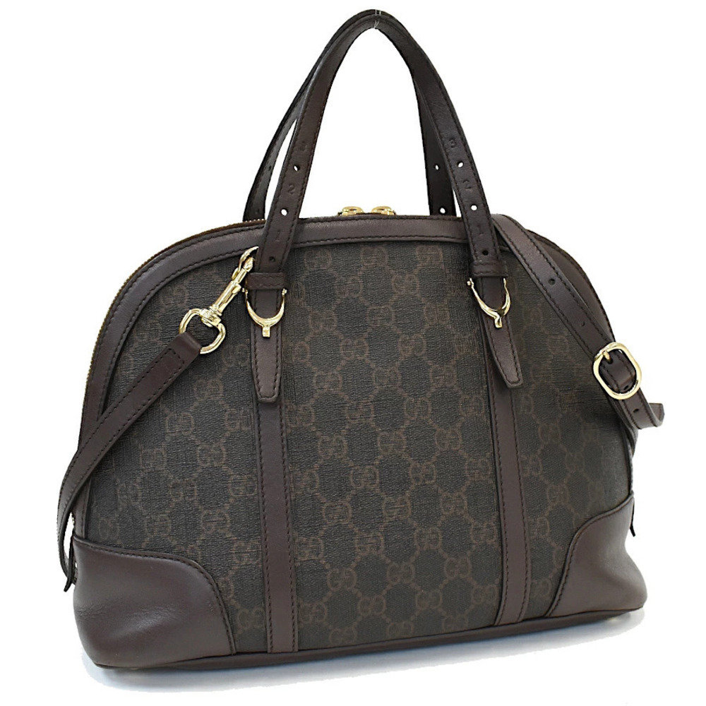 Gucci 2way Shoulder Bag GG Supreme Dark Brown